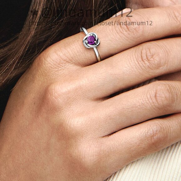 Pandora February Purple Eternity Circle Ring - Picture 4 of 4